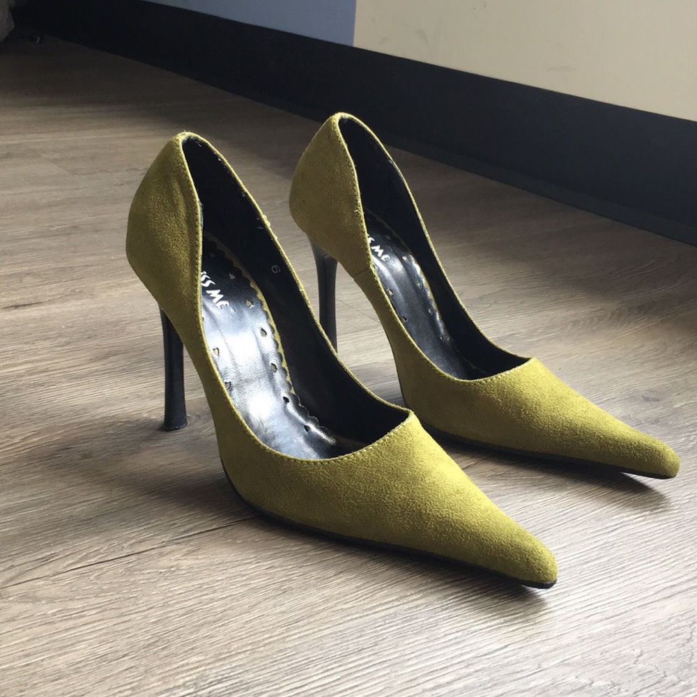 Miss Me  - Olive Green Point Toe Heels